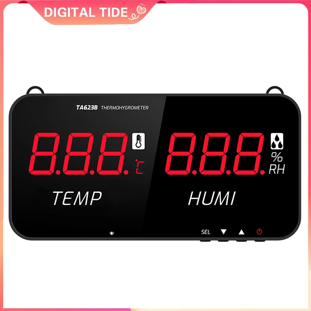 grand-moniteur-mural-led-de-temperature-et-d'humidite-avec-sonde-et-alarme-pour-entrepot-usine-bureau-ta623