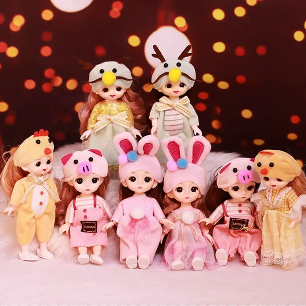Cute Lace Doll Dress Top Jumpsuit Cartoon Animals Miniature Hat Suit For Ob11 16~17cm Doll Clothes Accessories