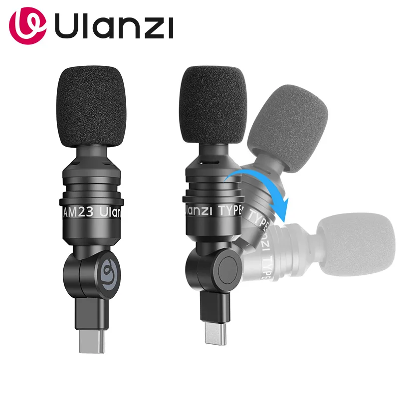 Ulanzi AM23 Microphone Portable Audio Video Recording Mini Mic for iPhone Android Live Broadcast Gaming Phone Gopro DJI  Laptop