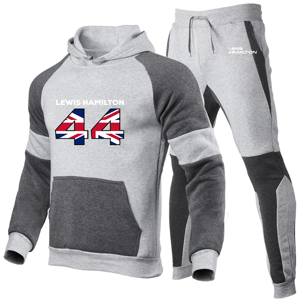 2025 new F1 driver lewis hamilton number 44 men's spring and autumn pullover hoodie sweatpants Harajuku sports comfort suit