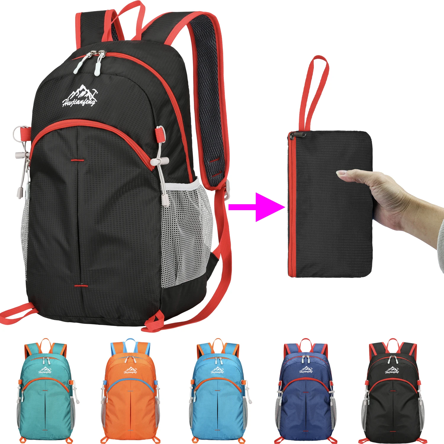 Zaino pieghevole portatile da 18 litri borsa da alpinismo pieghevole ultraleggera arrampicata all\'aperto ciclismo zaino da viaggio escursionismo