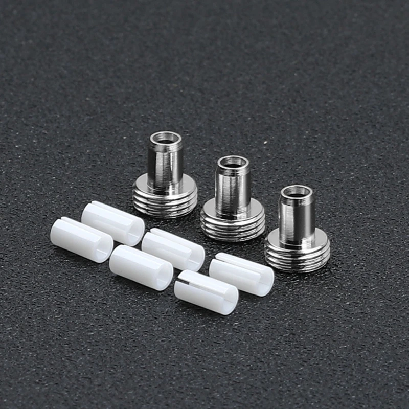 2Pcs Replacement Parts Ceramic Tube Sleeves and 2Pcs Metal-Head Connector Adapters for Fiber Optic Visual Fault Locator