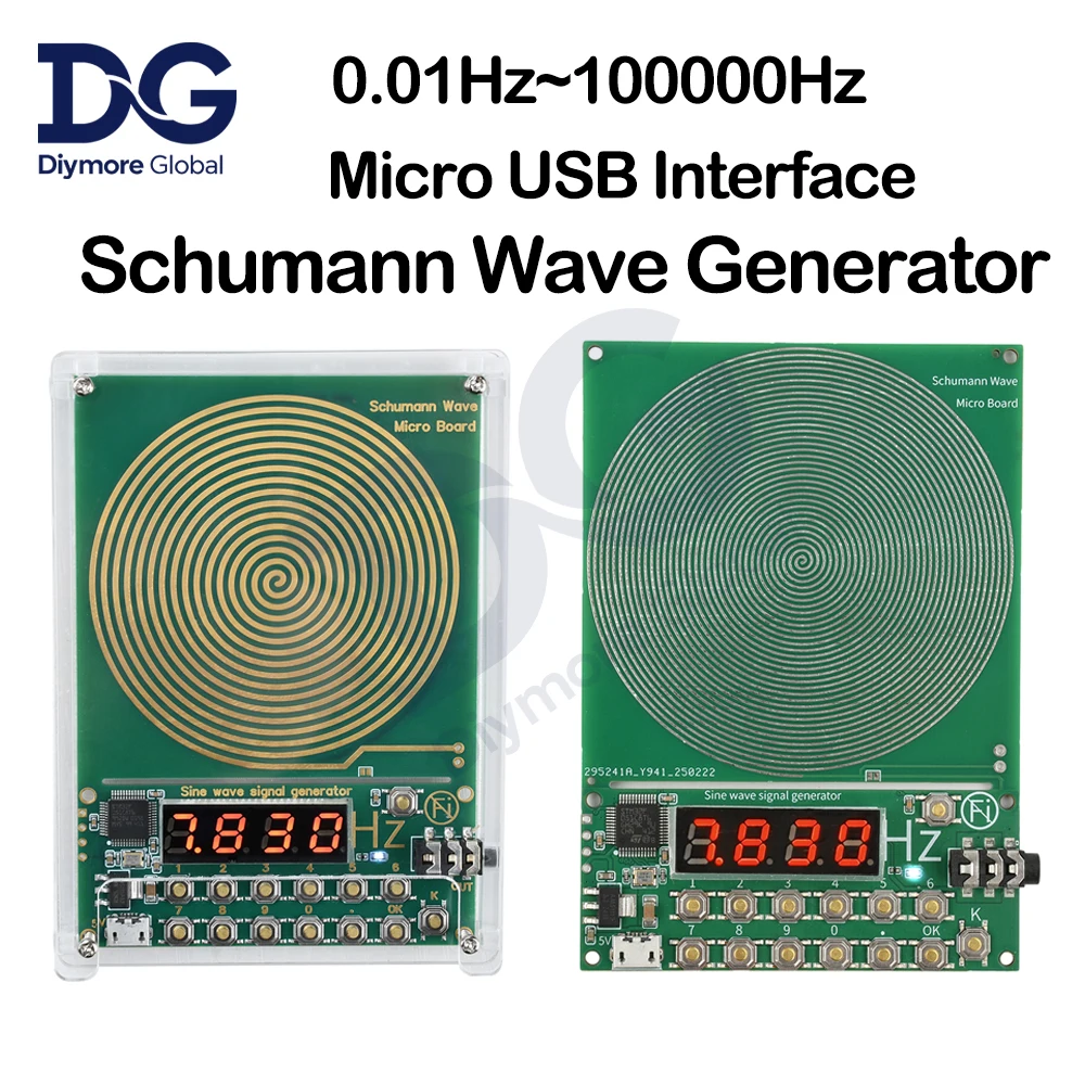 DC 5V 0.01Hz~100000Hz Adjustable Frequency 7.83HZ Schumann Wave Generator Sine Wave Signal Generator Micro USB Interface