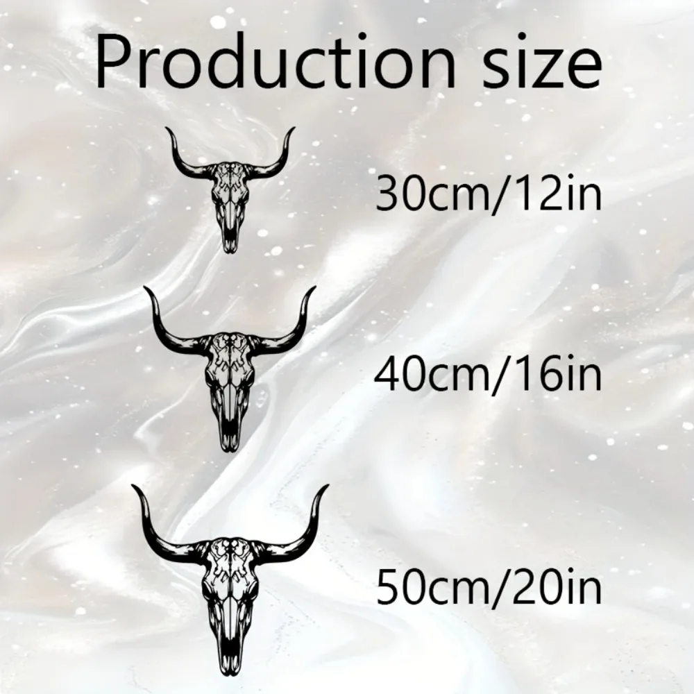 CIFBUY Rustic Iron Wall Art Bull Skull Metal Western Ranch Decor Rodeo Room Hanging Sculpture Lodge Home Mural Statue Gift