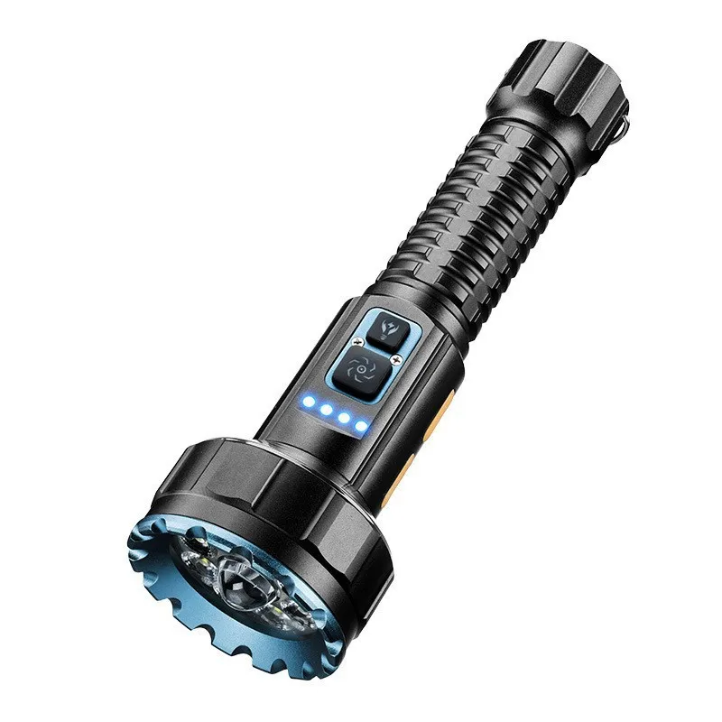 USB-Rechargeable High-Brightness Flashlight: Multi-Functional Torch for Home Lighting, Outdoor Emergency Use, and COB Ambient