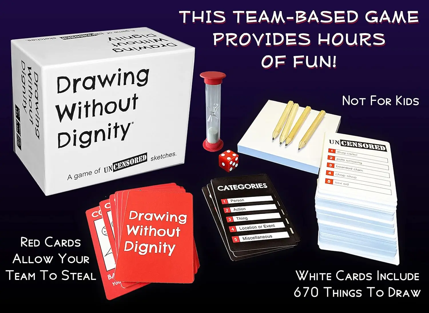 Drawing Without Dignity - A Party Game of Uncensored Sketches Award Winning Adult board game