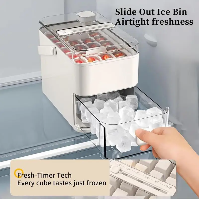 

Двухслойный ящик для хранения льда с крышкой, пищевой лоток для льда большой емкости, форма для морозильной камеры, сделай сам, домашняя кухня, использование