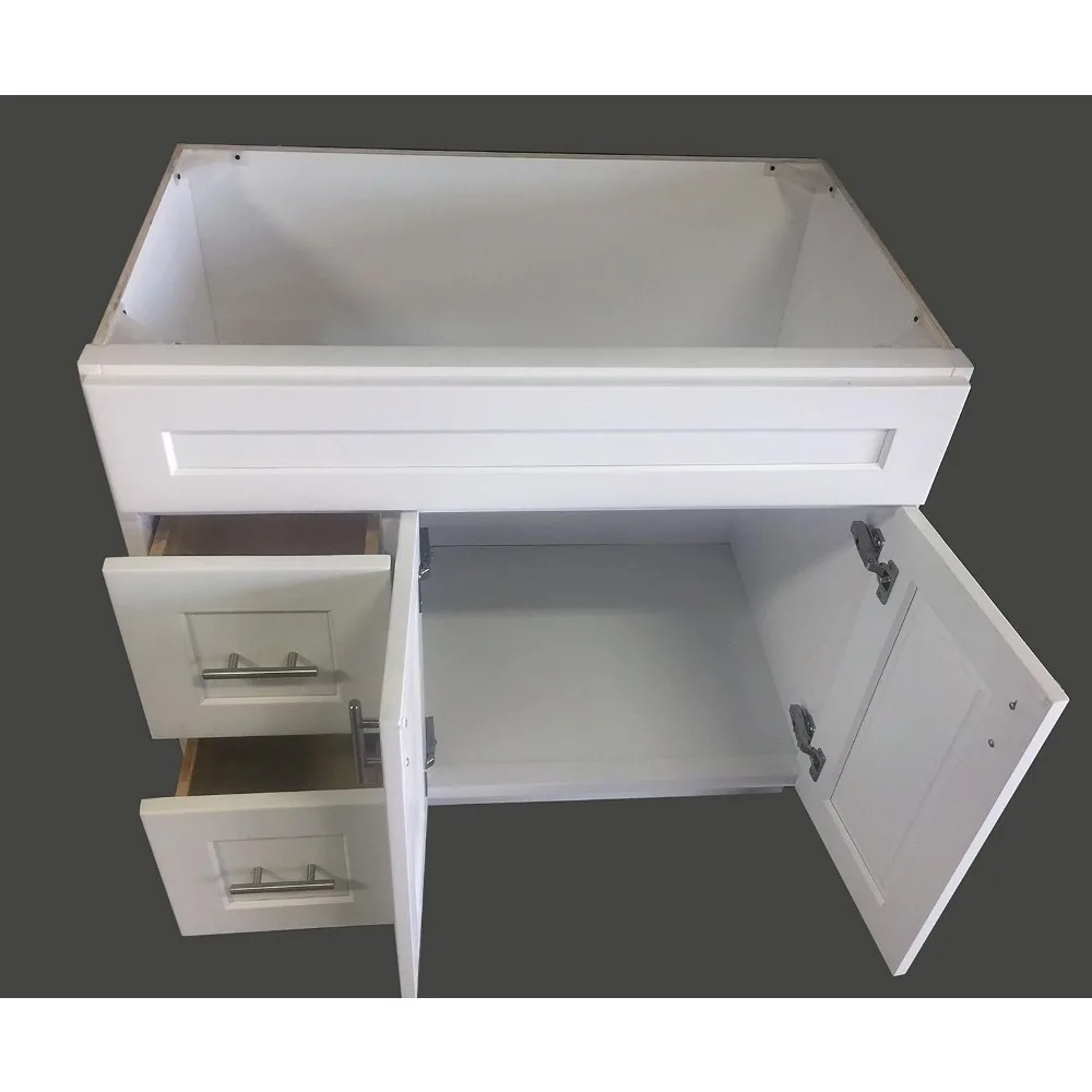 Armário de banheiro estilo abanador de pia única de 36 "de largura e 21" de profundidade