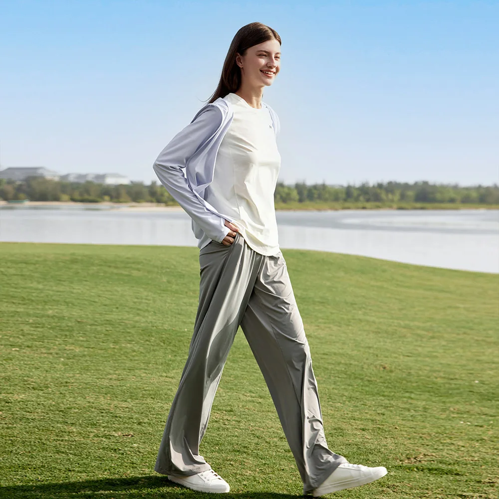 OhSunny-Pantalon à Jambes Larges pour Femme, Vêtement Décontracté, Rafraîchissant, FjAnti-UV UPF50 +, pour Camping en Plein Air, Nouvelle Mode Printemps Été 2024