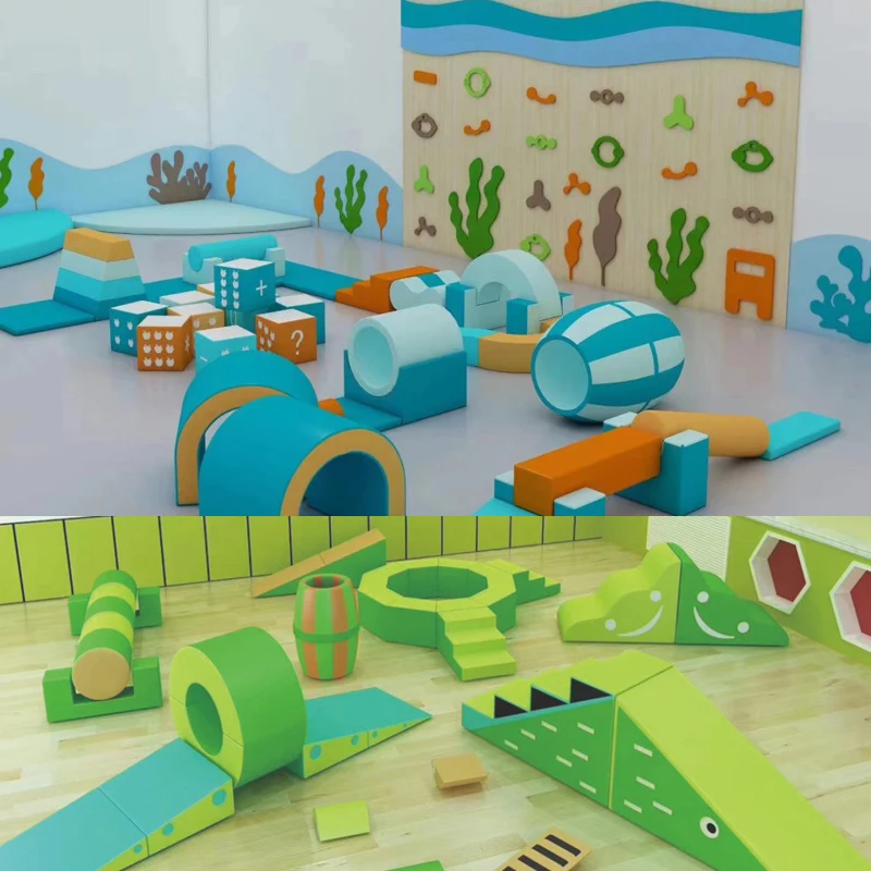 Children Indoor Play Area Equipment Furniture Set Kids Wooden Pretend Play Supermarket Shelves for Nursery School