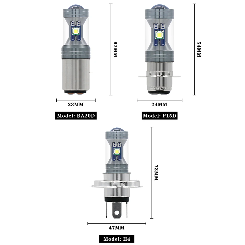 دراجة نارية LED الضباب الخفيف لمبة H4 P15D BA20D لمبة N3 السوبر مشرق الأبيض العلوي محرك مصباح العمل 360 ° تشعيع موتو يونيفرسال #2