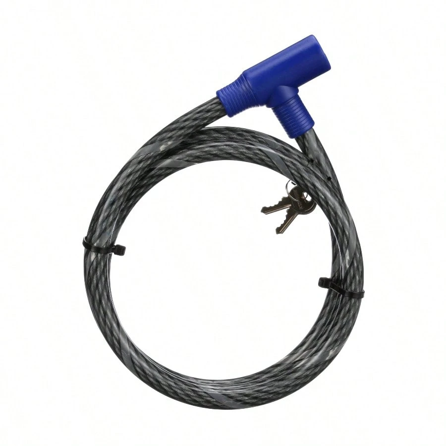 

Covered 5/8inx 6ft Flexible Steel Keyed Lock for Secure Storage Shed Garage Home Use Strong Durable Metal Black Design