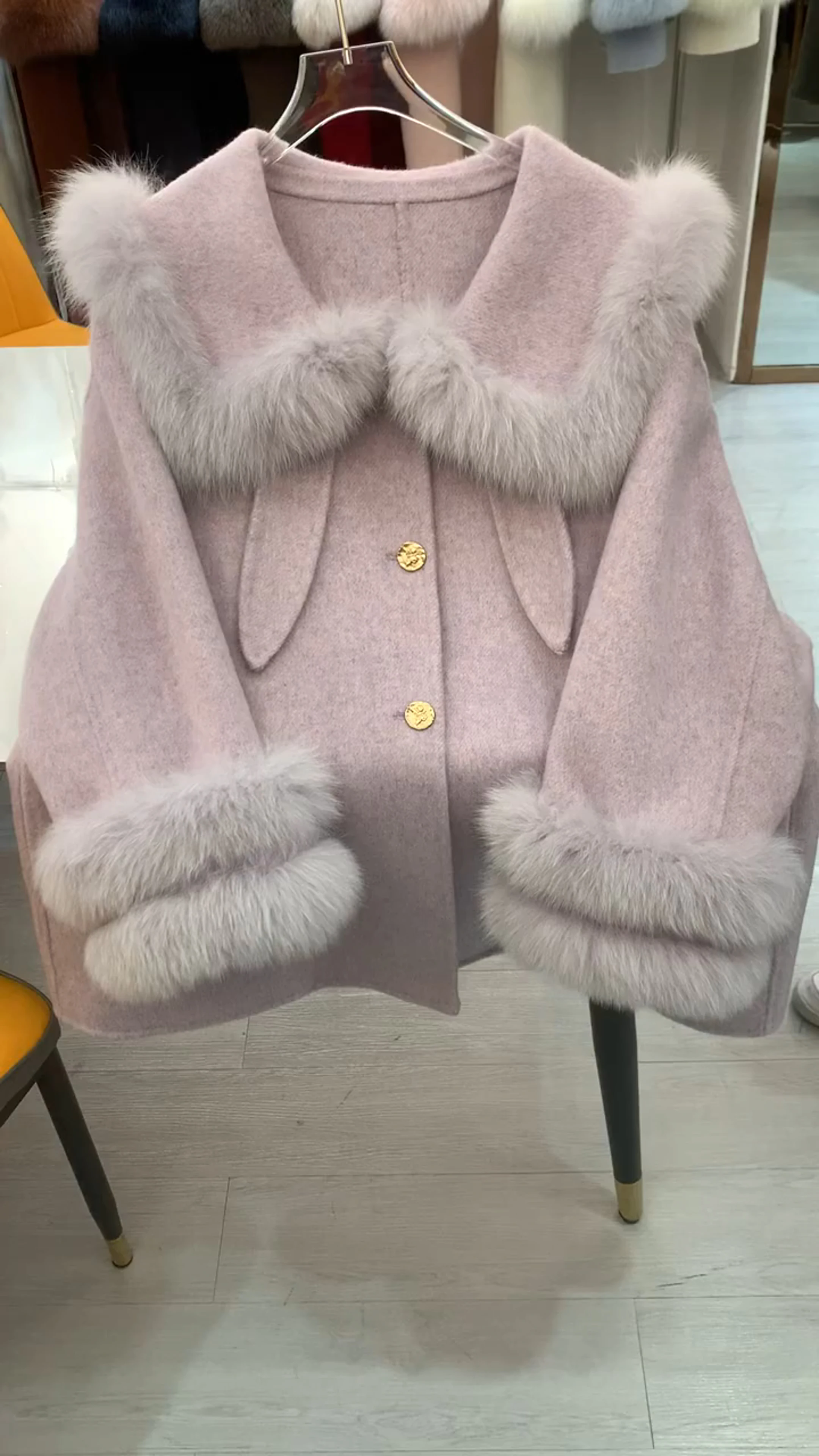 النمط الياباني لطيف فتاة الراقية على الوجهين معطف صوف الكشمير 2025 جديد كلية نمط الحلو دمية يشعر سترة صوفية دافئة #6