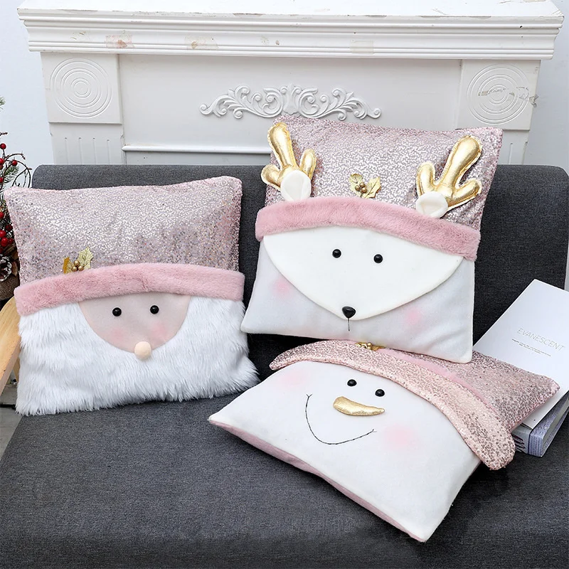 Christmas Style Polyester Pillow Cover Fashion Home Decor Items Applicable To Dakimakura Sofa Decorative Cushions Santa Claus