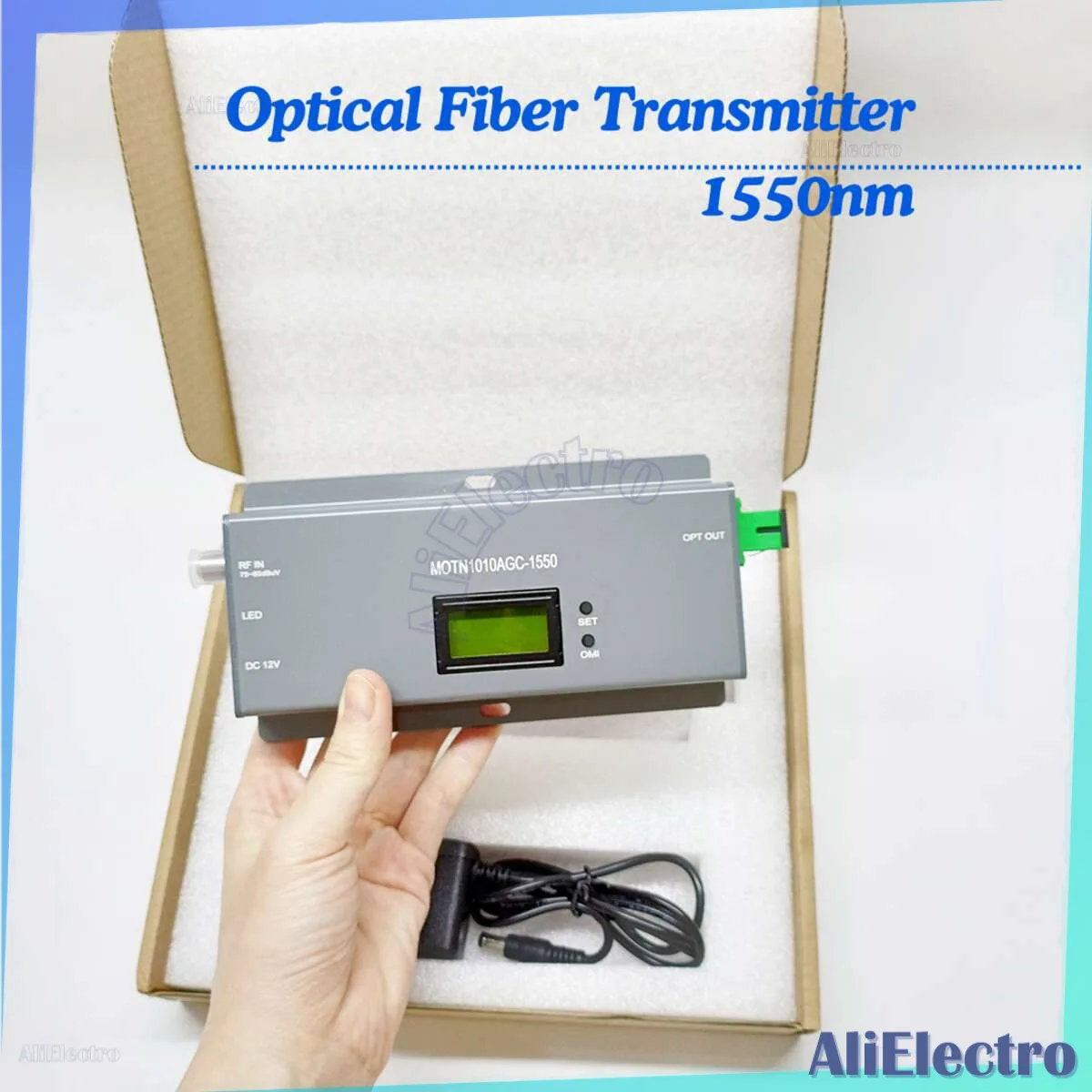 New FTTH 1010A-1550 Fiber 1550Nm CATV Optical Transmitter SC/APC Connector RF Input With LCD Display