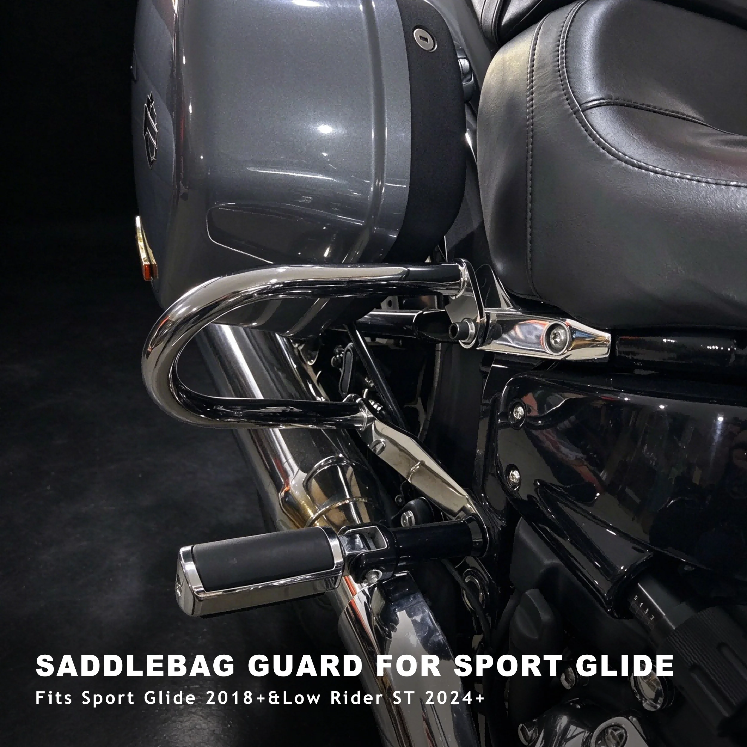 Motorcycle Accessories Saddlebag Guard Crash Bar Protection for Harley Sport Glide 2018-up&Low Rider ST 2024-up