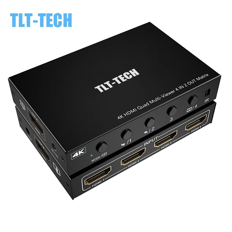 4K HDMI 4X2 Multi-viewer 4 In 2 Out HDMI multiviewer Seamless Switcher 4 picture HDMI Multiviewer 1 TV Monitor View Multi Screen