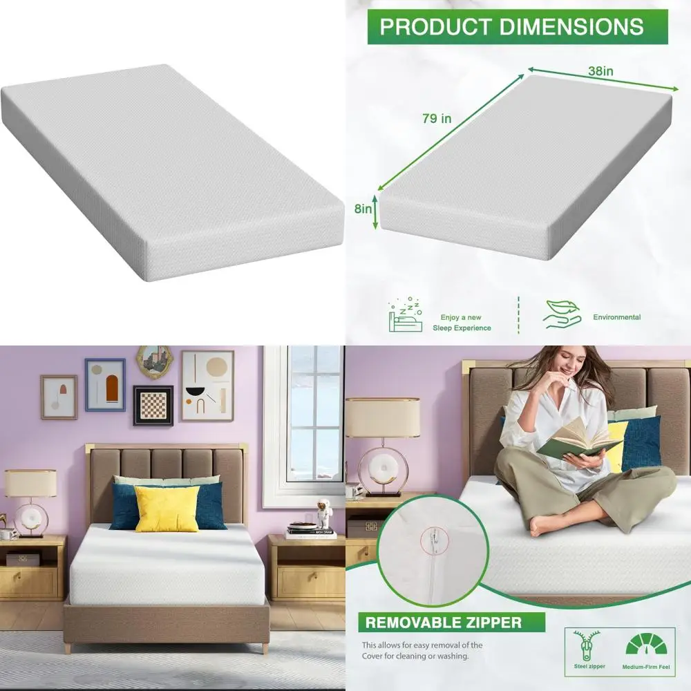 Medium-Firm Gel Memory Foam Mattress Twin XL Size for Pressure Relief and Cooler Sleep Ideal for Kids and Young Adults