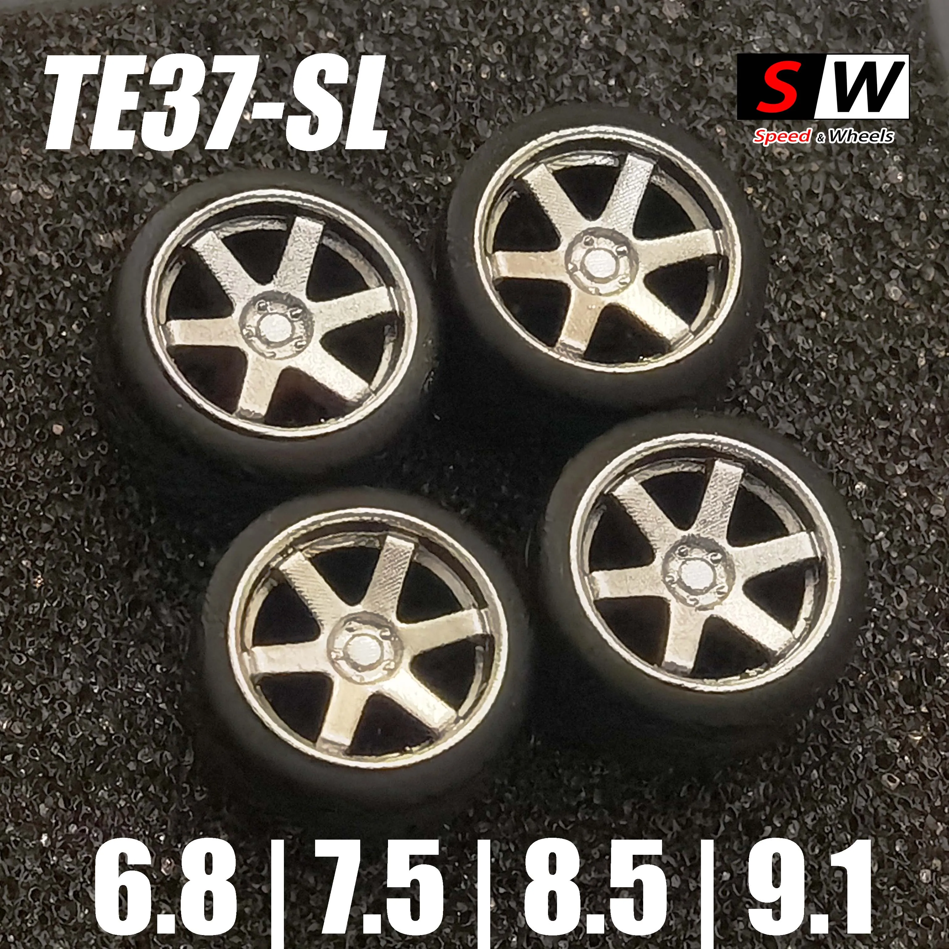 4pcs SW wheels 1:64 Mini Car Wheel 9.3/10.3/11.1mm Te37SL Rims W Rubber Tires Tyres Attitude Wheels for 1/64 Toy Car Model