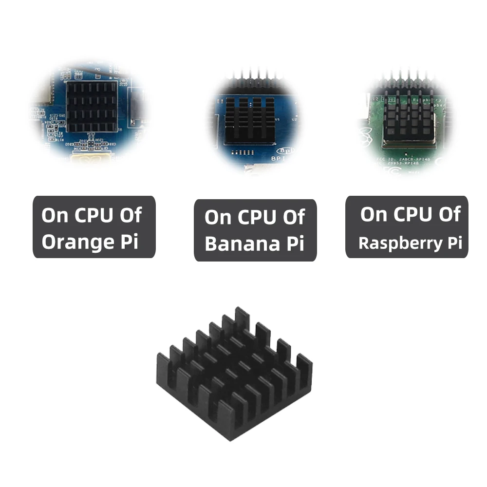 Orange Pi Heatink for CPU Passive Cooling 14x14 x6 MM Aluminum Heat Sink Cooler for OPI Zero 3 2 Banana Pi Raspberry Pi 4 3