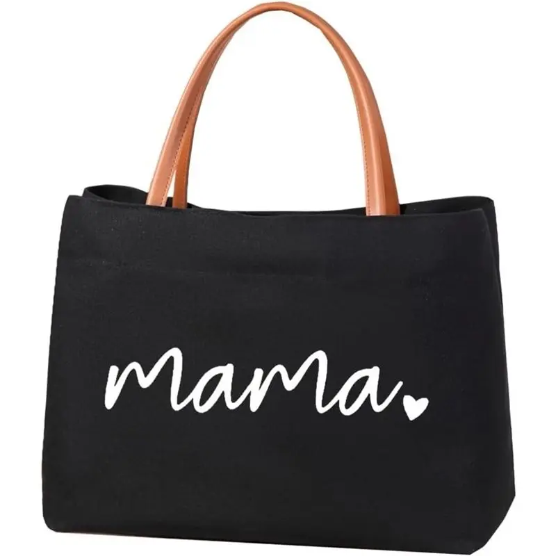 ABRT-Letter Canvas Tote Bag, Large Capacity Commuting Bag, Simple One Shoulder Handbag For Women, Suitable For Shopping