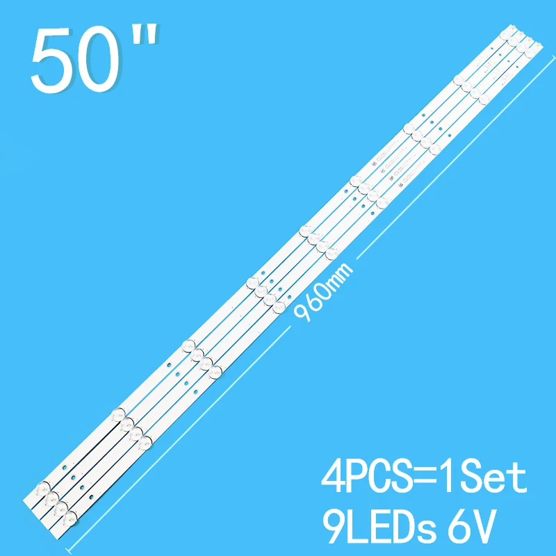 

New 4PCS/lot 960mm 6V For 50" LCD TV BBK 50LEX-7027/FT2C 50LEM-1027/FTS2C 50LEX-5039/FT2C 1070 MS-L1255 V7 HL-00500A30-0901S-04