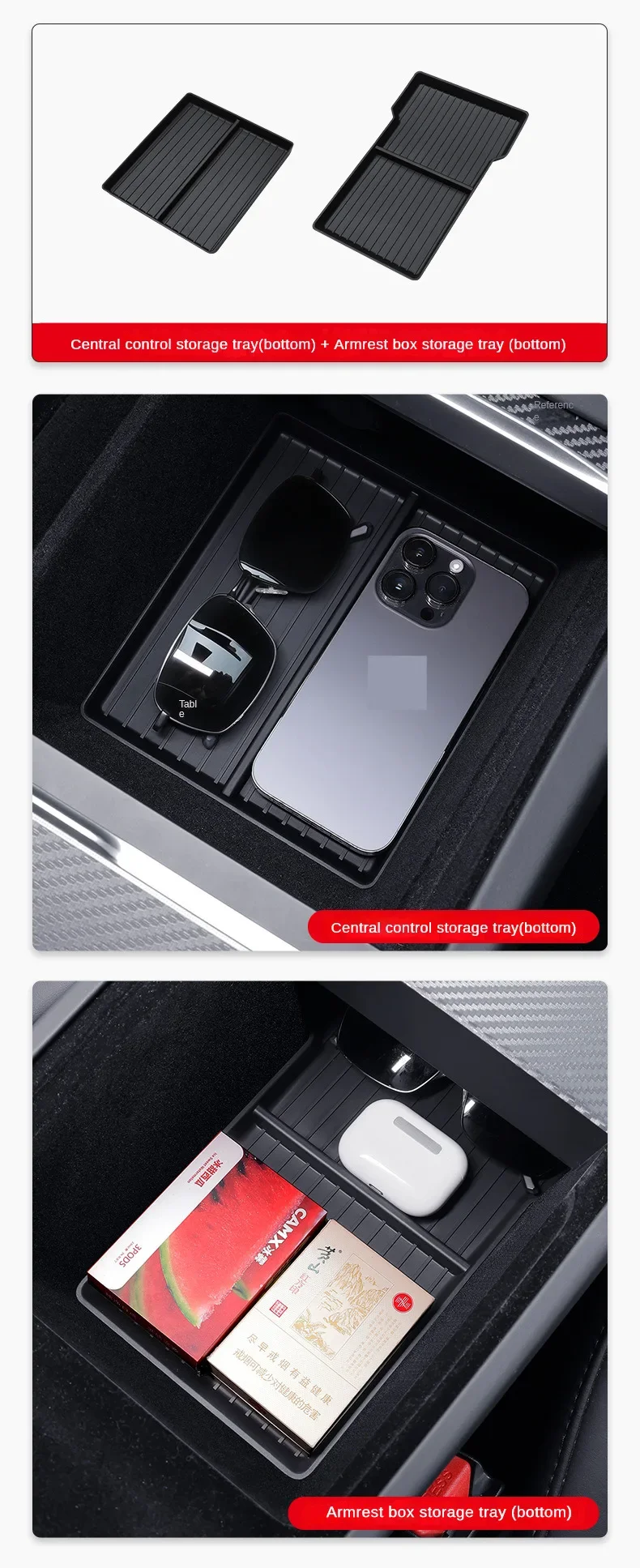 Für Tesla Model Y YL Juniper 2025 2026 Mittelkonsolen-Aufbewahrungsfach Armlehnenbox Organizer Box Model 3 Highland 2024 Zubehör – Detail 7