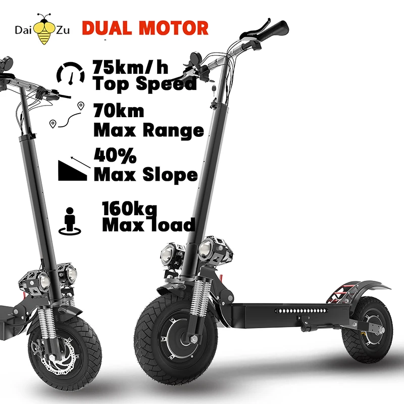 DUAL MOTOR Electric Scooter for Adult 3200W 60V 75KM/H Max Speed20AH BATTERY 70KM LONG RANGE Foldable E SCOOTER with Disc Brake