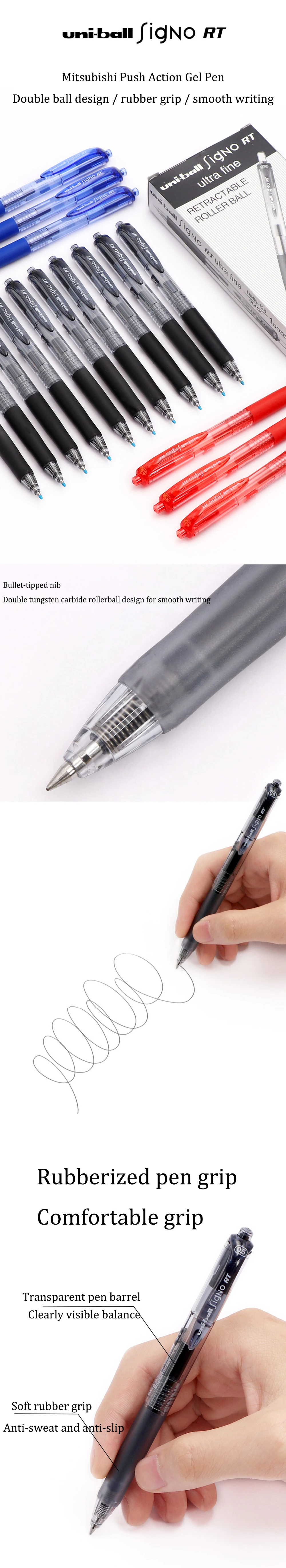 UNI Gelstift, schnell trocknend, zum Schreiben, glatt, Uniball Figno, Unterschriftenstift, 0,38/0,5 mm, für Schule, Bürobedarf, japanisches Briefpapier – Detail 1
