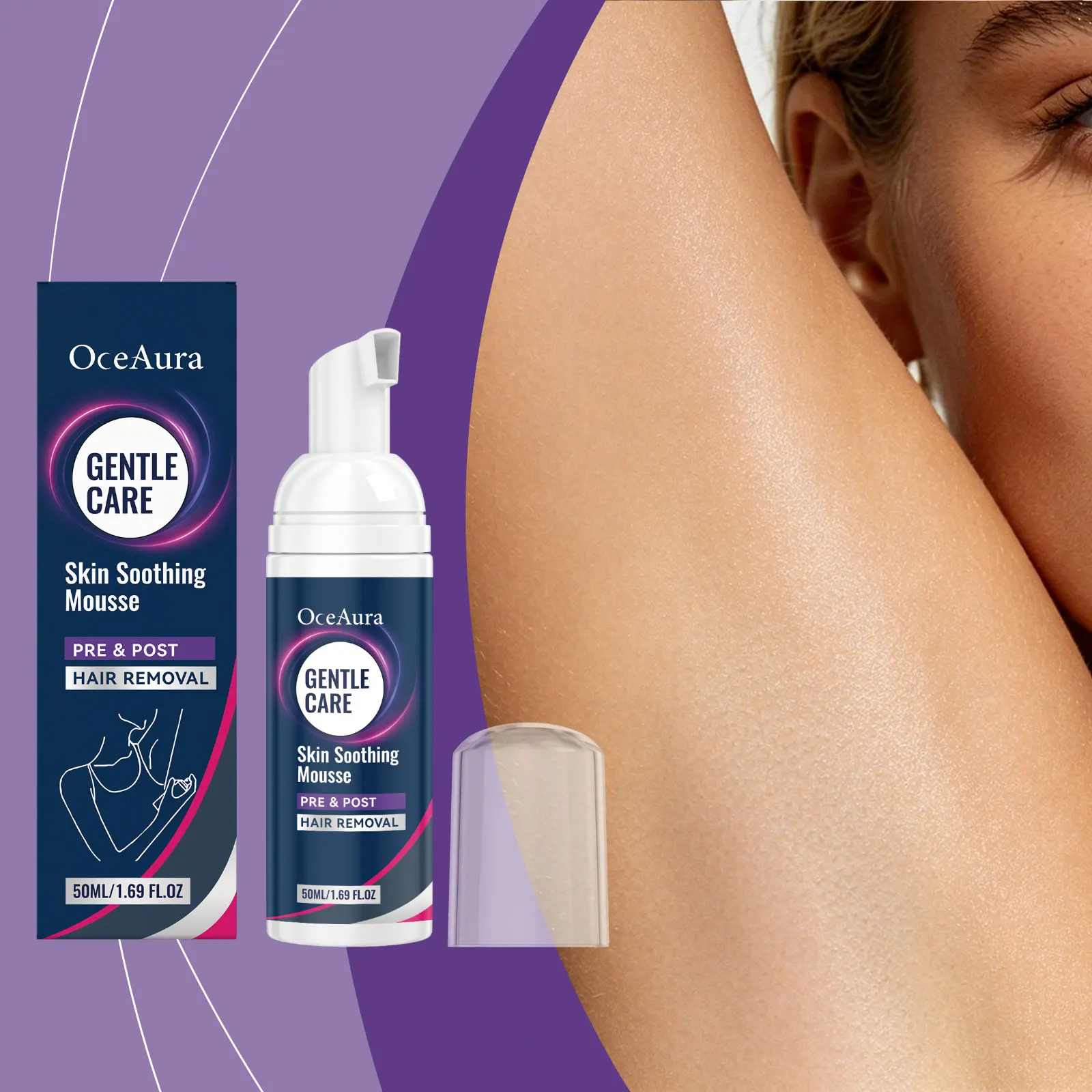 Skin Comfort Mousse, Gentle Care, Delicate Care After Hair Removal, Moisturizing and Softening Body Skin