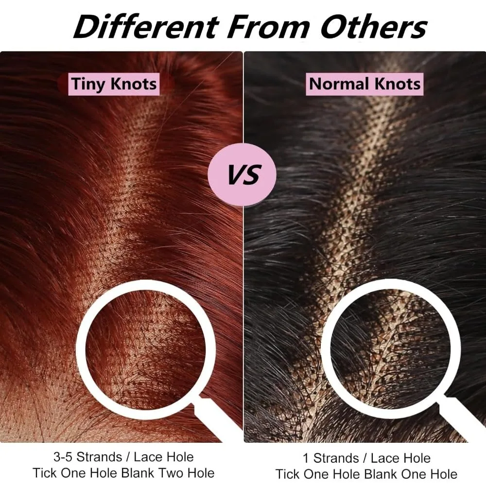 البني المحمر رقيقة جدا غير مرئية الدانتيل الجبهة الباروكات شعر الإنسان ترقية عقدة صغيرة 13x4 مستقيم أمامي باروكة من شعر طبيعي للنساء #6