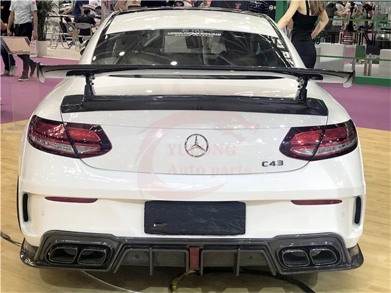 Spoiler For Mercedes-Benz W205 C205 COUPE C63 C43 2016-2022 Rear Wing Lip Tail Trunk Spoilers Carbon Fiber