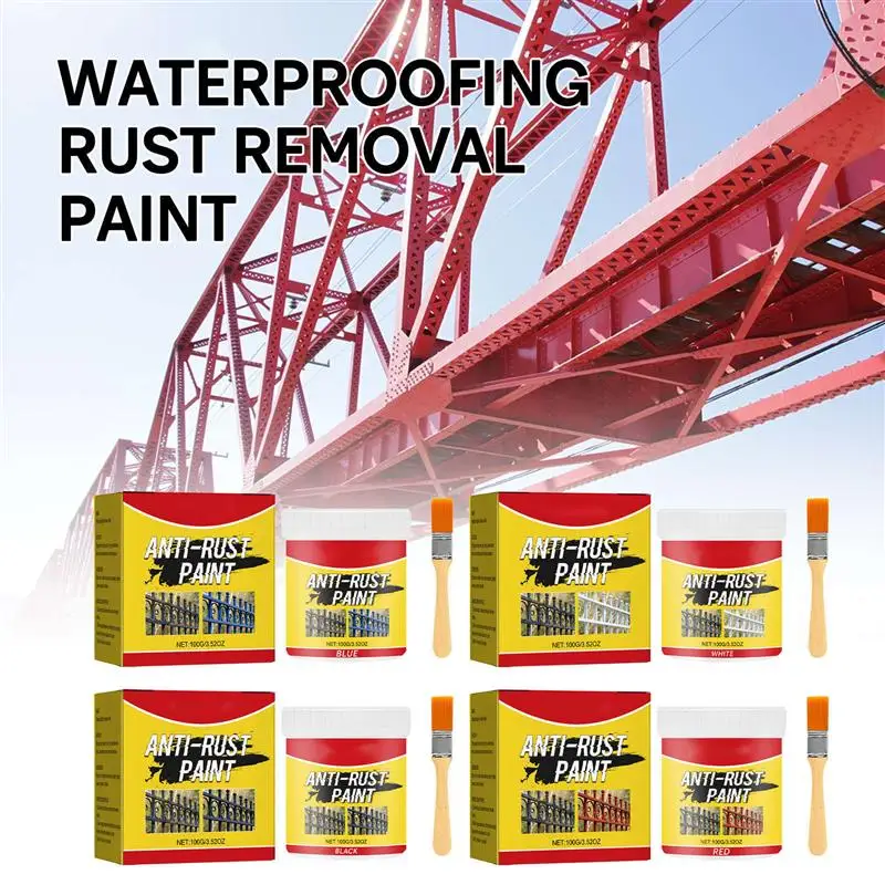 

100g Rust Remover Paint With Brush For Metal Water Based Metallic Rust Converter Anti-Rust Protection Car Coating Primer