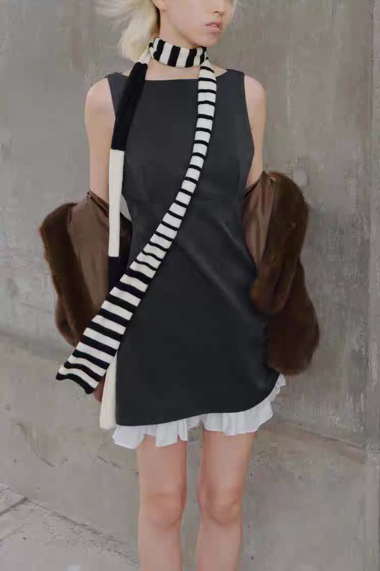 Novo 2025 feminino faion redondo ne scvel ort dr em camadas decoração casual cintura alta poliéster verão colete dr