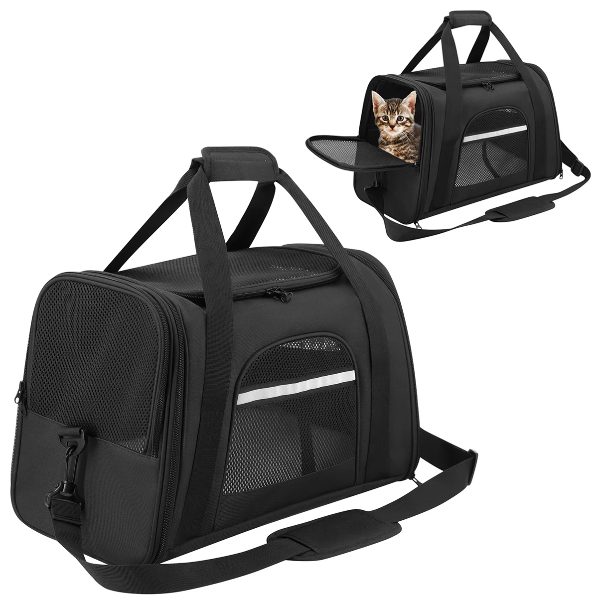 

Pet portable bag cat bag hand-held shoulder dual-purpose large capacity safety lock lining soft padding car travel universal