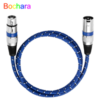 Bochara Fabric Braided XLR Cable Male to Female M/F 3Pin jack Extension Cable For Microphone Mixer 1m 1.8m 3m 5m 10m 15m 20m