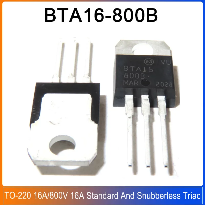 5PCS BTA16-800B TO-220 BTA16-800BWRG BTA16-800 BTA16 16A/800V 16A Standard And Snubberless Triac