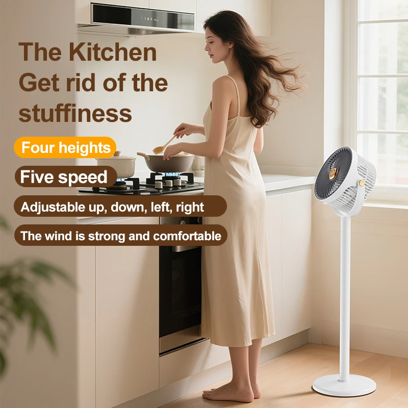 ارتفاع مروحة لاسلكية قابل للتعديل للسفر والتخييم والتحمل الطويل وشحن USB محمول ومسكن الطلاب وطاقة الرياح العالية