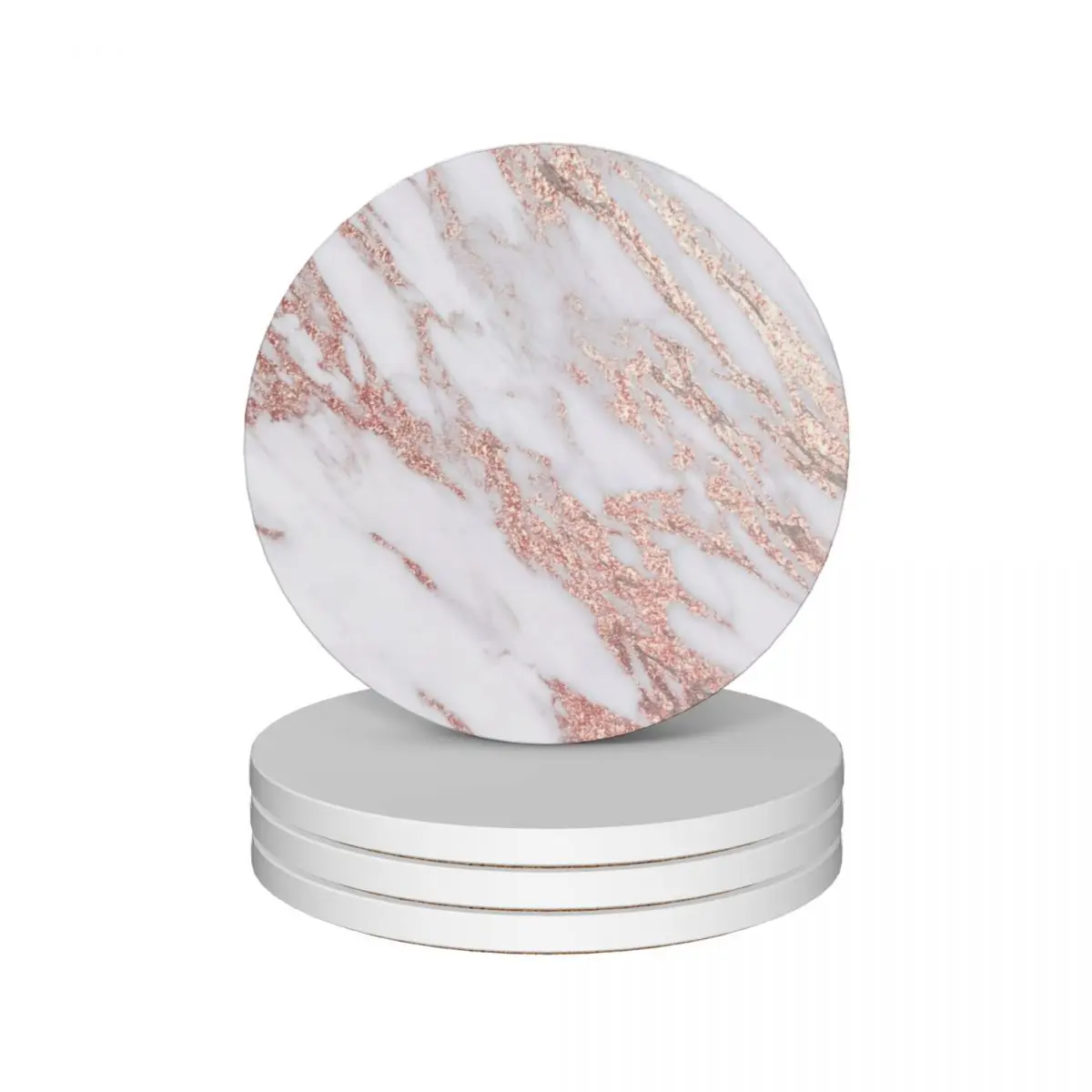 

Blush pink rose gold marble Ceramic Coasters (Set of 4) slate for coffee mugs for table christmas Coasters