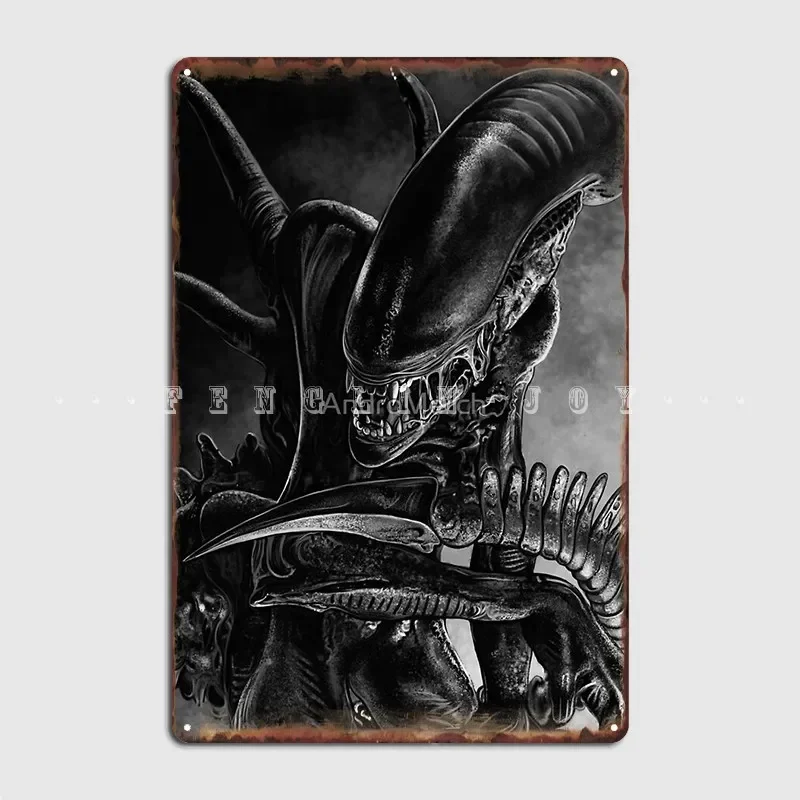 Xenomorph Metal Sign Cinema Kitchen Living Room Classic Wall Decor Tin Sign Poster