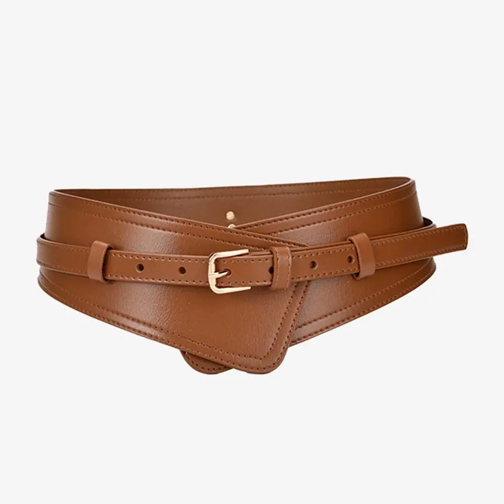 

Fashion PU Leather Waist Belt Waist Alloy buckle Wide Belts Elastic Slimming Waistband Coat