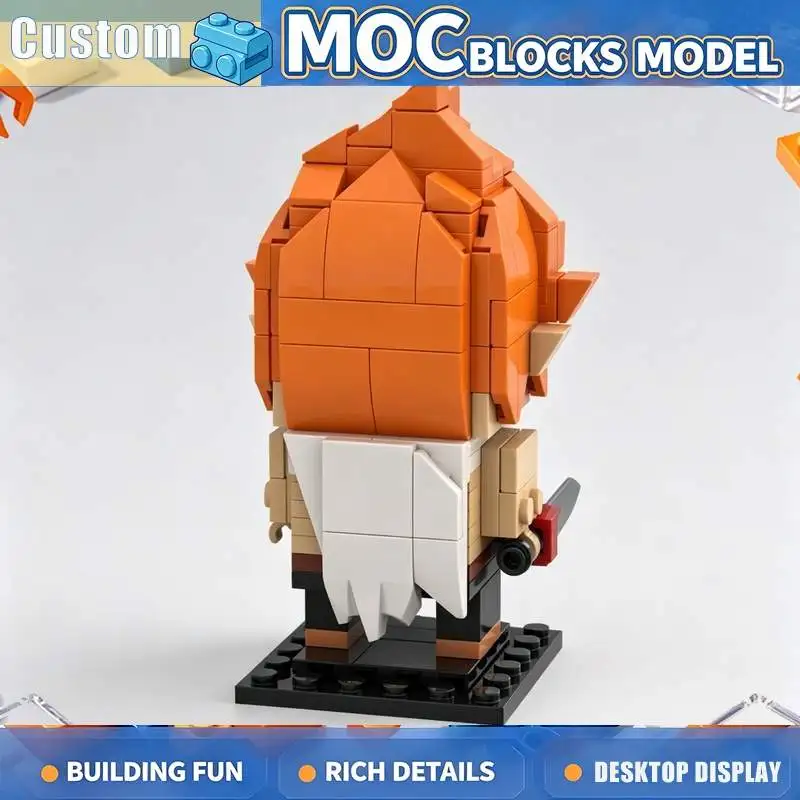 154PCS Orange Haired Fantasy Healer Figure Building Blocks Cartoon Style Character Model Creative DIY Assembly Toy Display Gift