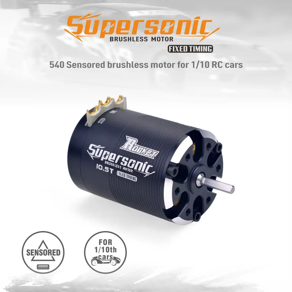 

Rocket Supersonic 540 4.5T 5.5T 6.5T 8.5T 10.5T 13.5T 17.5T 21.5T Sensored Brushless Motor for Modified Spec Stock 1/10 RC Car