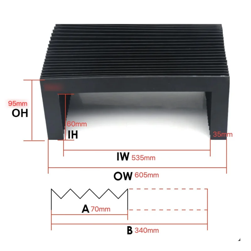 

2pcs customized dust cover bellows protective covers Lmax = 340mm