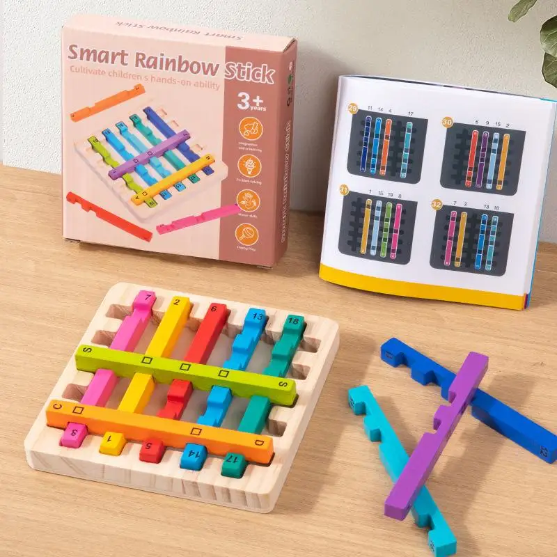 Montessori ช่วยสอนสําหรับการเรียนรู้คณิตศาสตร์สี Decimal Sticks ปริศนาของเล่นอนุบาลการศึกษาปฐมวัย