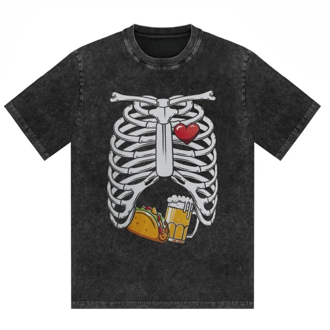 

Illustration Breast Anatomy Internal Sweet Candy Vintage Washed Tshirt Short Sleeves Men's and Women's T shirts Unisex Tee