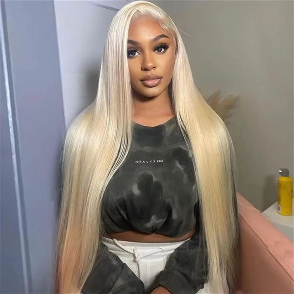 613 Blond Straight Wigs 13x4 13x6 Hd Lace Front Human Hair Wigs For Women 30-calowe brazylijskie wstępnie oskubane kolorowe peruki z ludzkich włosów