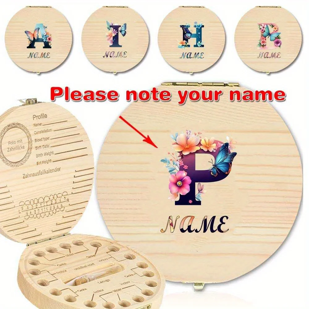 Customized Name Wooden Tooth Box Lost Teeth Saver Case Organizer Durable Keepsake Multifunctional Souvenir  Personalized DIY