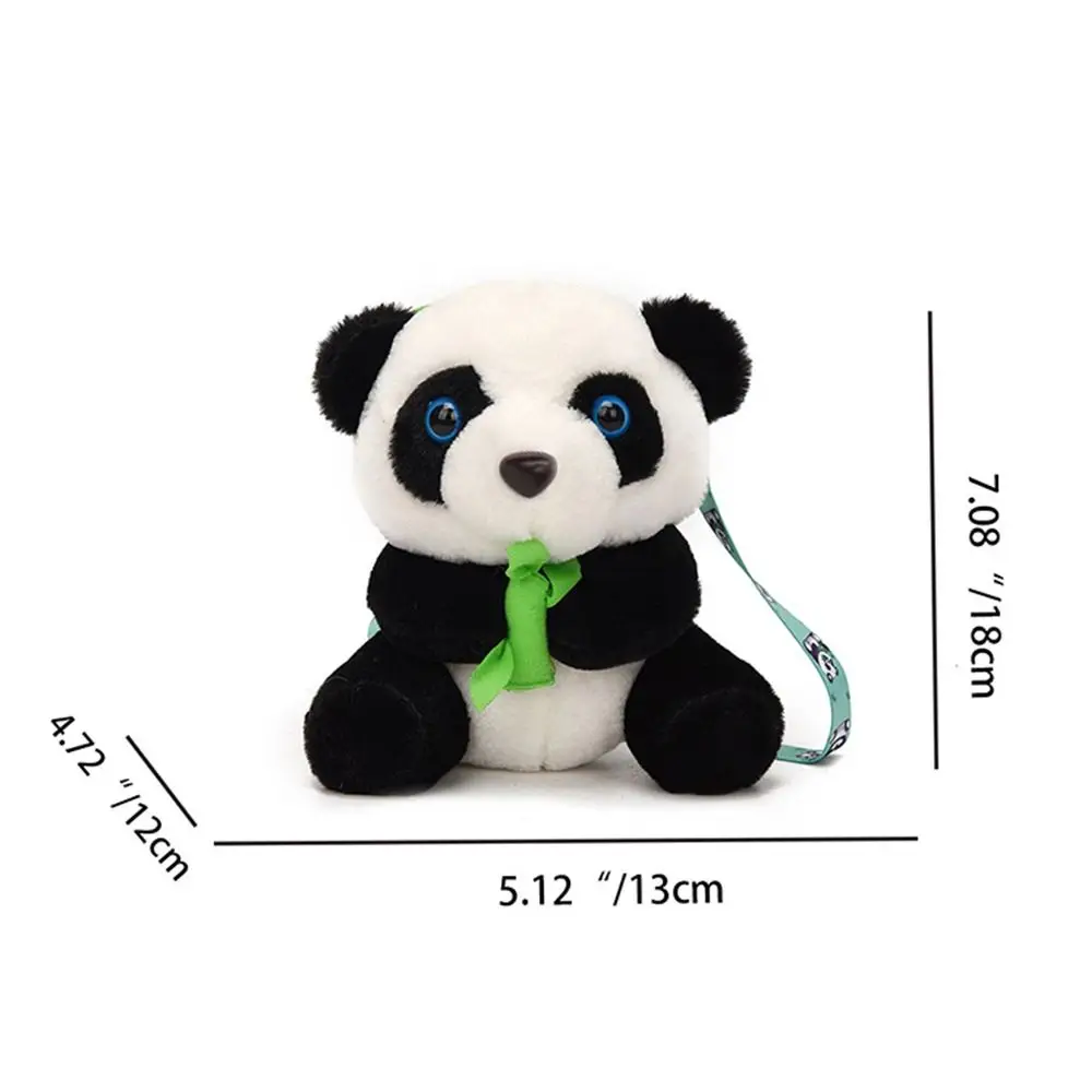 Cartoon Panda Crossbody Bag Plush Cute One-Shoulder Plush Doll Bag Cute Anime Toy Girl Messenger Bag