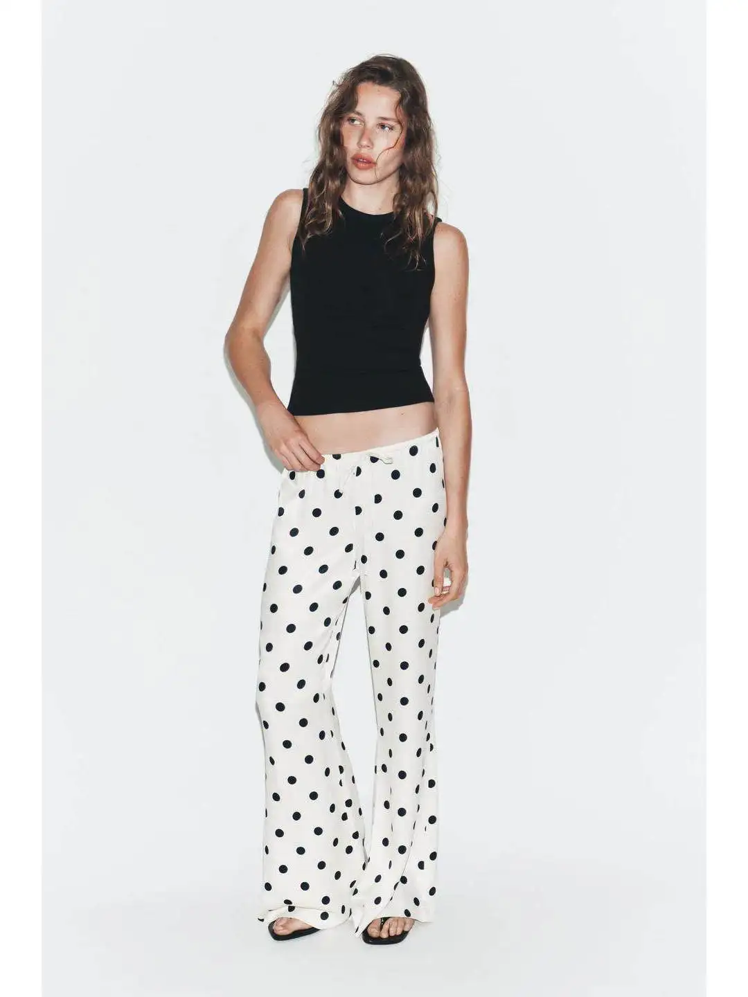 

Elegant Wide Leg Pants mid Waist Silk Satin Casual Bow Tie Texture Women's High Elasticity Spring Summer Fashion Casual Trousers